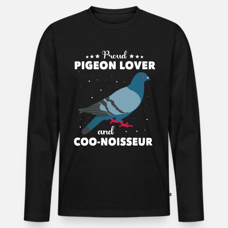 Tauben - Männer Premium Bio Langarmshirt - Schwarz