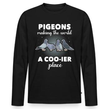 Doves - Men's Premium Organic Long Sleeve Shirt - black - Front - Nico (187cm)