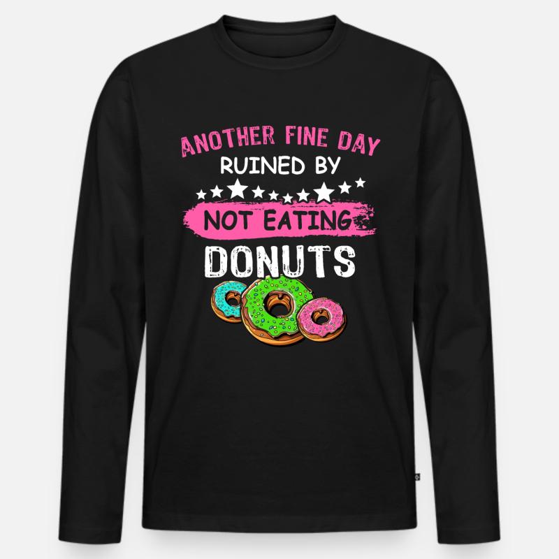 Donut Doughnut - Männer Premium Bio Langarmshirt - Schwarz