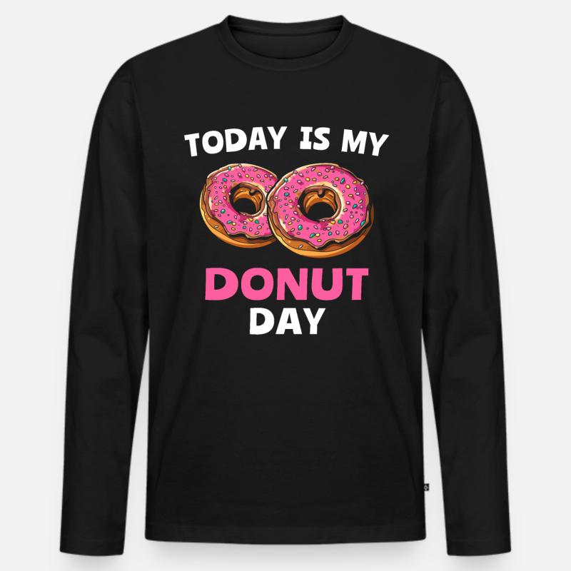 Doughnut - Männer Premium Bio Langarmshirt - Schwarz