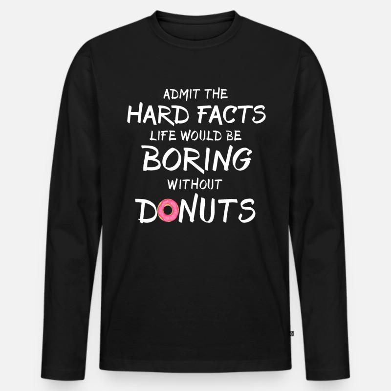 Donut Doughnuts - Männer Premium Bio Langarmshirt - Schwarz