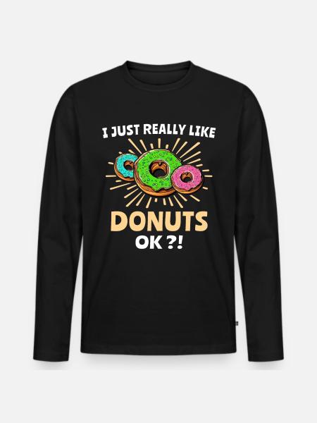Donut Doughnut - Men's Premium Organic Long Sleeve Shirt - black
