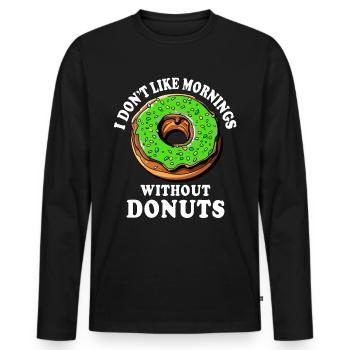 Donut Doughnut Donuts - Men's Premium Organic Long Sleeve Shirt - black - Front - Nico (187cm)