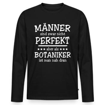 Botaniker Männer - Männer Premium Bio Langarmshirt - Schwarz - Vorne - Nico (187cm)