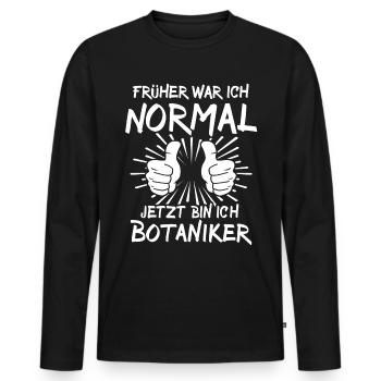 Botaniker - Männer Premium Bio Langarmshirt - Schwarz - Vorne - Nico (187cm)