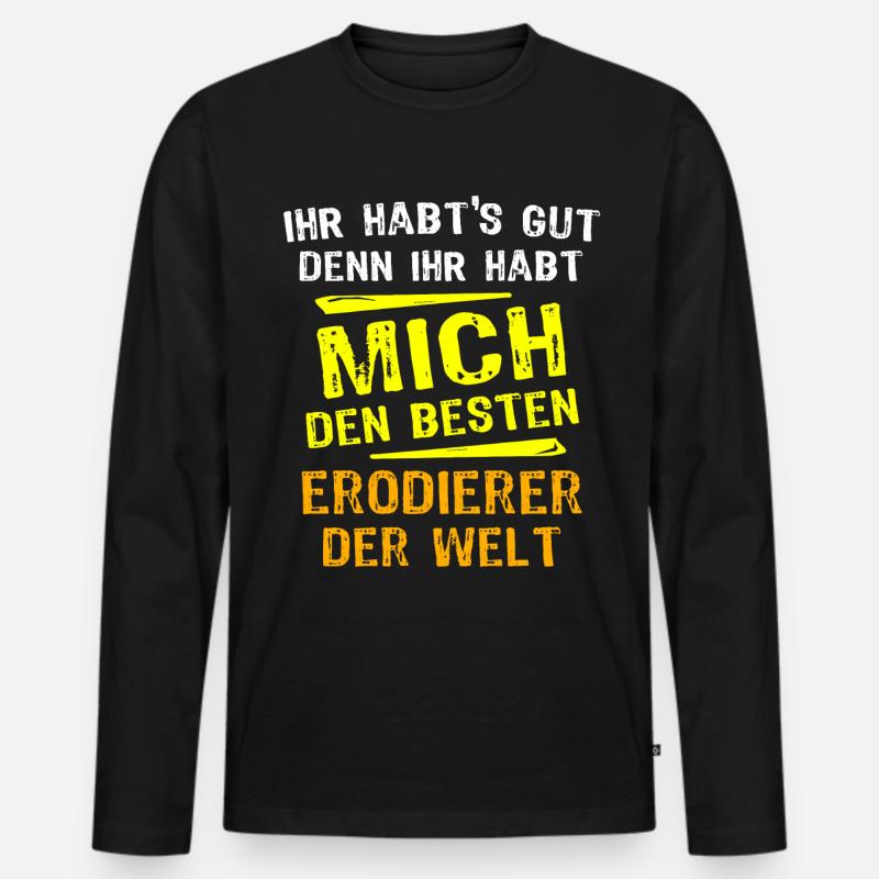 Erodierer Geschenk - Männer Premium Bio Langarmshirt - Schwarz