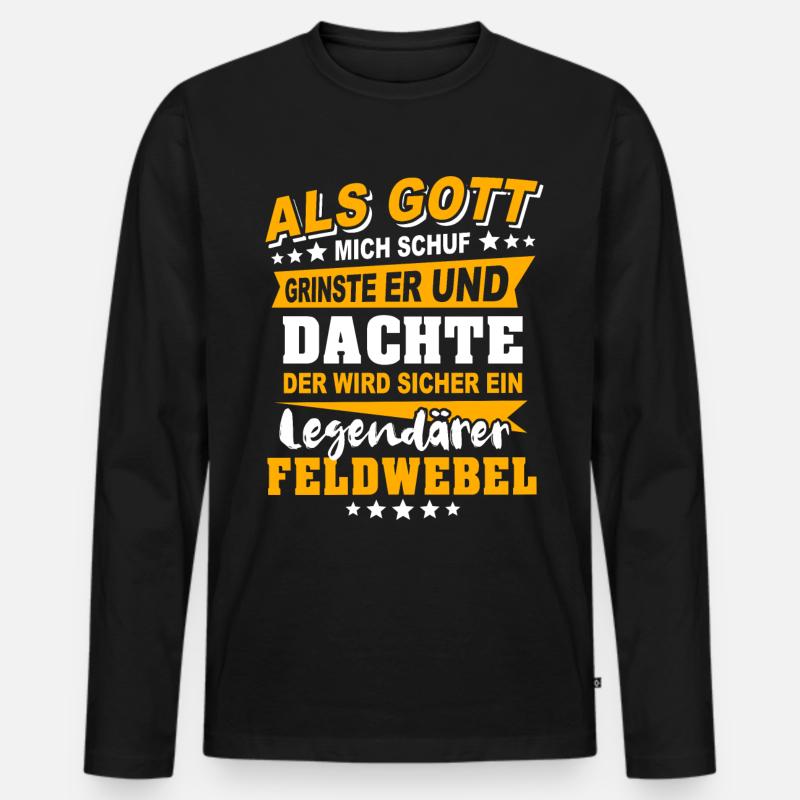 Feldwebel Sprüche - Männer Premium Bio Langarmshirt - Schwarz