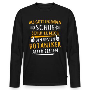 Botaniker - Männer Premium Bio Langarmshirt - Schwarz - Vorne - Nico (187cm)