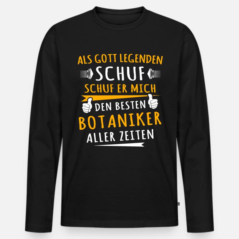 Botaniker - Männer Premium Bio Langarmshirt - Schwarz