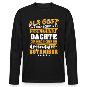 Botaniker Sprüche - Männer Premium Bio Langarmshirt - Schwarz - Vorne - Nico (187cm)