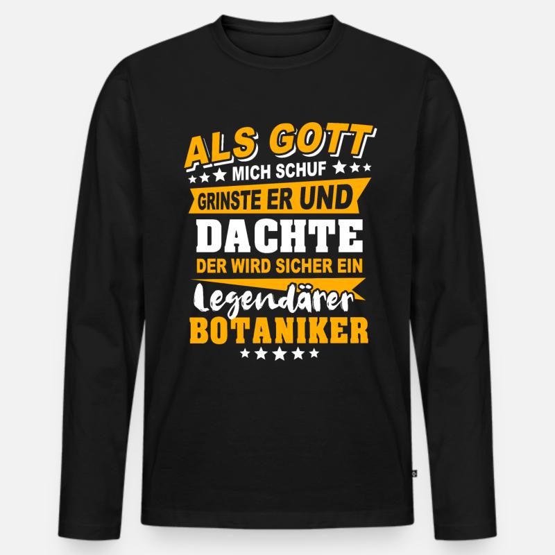 Botaniker Sprüche - Männer Premium Bio Langarmshirt - Schwarz