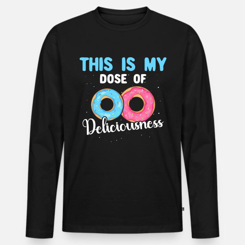 Donuts Doughnuts - Männer Premium Bio Langarmshirt - Schwarz