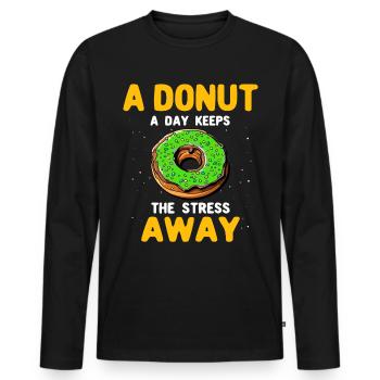 Donuts Doughnuts - Männer Premium Bio Langarmshirt - Schwarz - Vorne - Nico (187cm)
