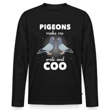 Pigeons Colombophiles - T-shirt manches longues Premium bio Homme - noir - Devant - Nico (187cm)