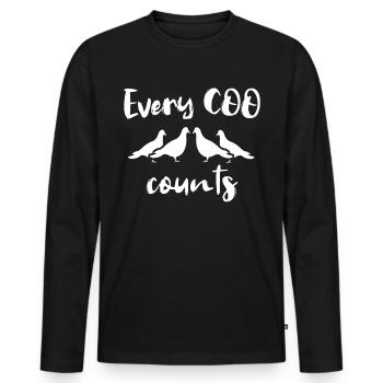 Pigeons coo, pigeon lovers - Men's Premium Organic Long Sleeve Shirt - black - Front - Nico (187cm)