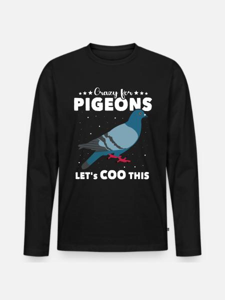 Pigeon lovers cooing - Men's Premium Organic Long Sleeve Shirt - black