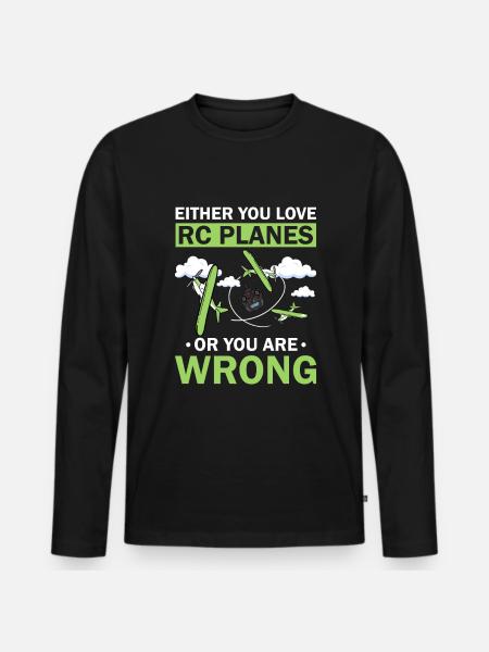 RC Airplane RC Airplane - Men's Premium Organic Long Sleeve Shirt - black
