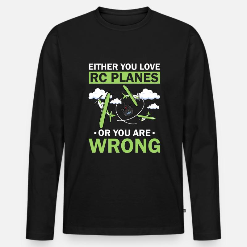 RC-Flugzeug RC-Flugzeug - Männer Premium Bio Langarmshirt - Schwarz