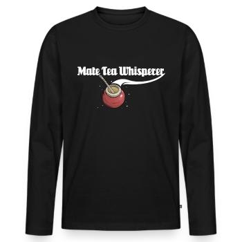 Yerba mate Cadeau Buveur de thé - T-shirt manches longues Premium bio Homme - noir - Devant - Nico (187cm)