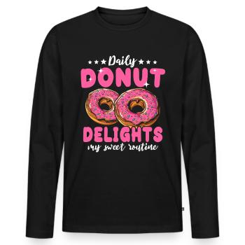 Donut Liebe Donutliebhaber - Männer Premium Bio Langarmshirt - Schwarz - Vorne - Nico (187cm)