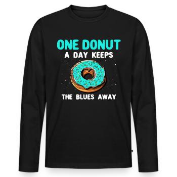 Donut Liebe Donutliebhaber - Männer Premium Bio Langarmshirt - Schwarz - Vorne - Nico (187cm)