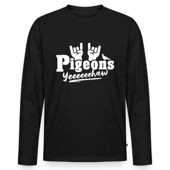 Taubenzüchter Tauben - Männer Premium Bio Langarmshirt - Schwarz - Vorne - Nico (187cm)