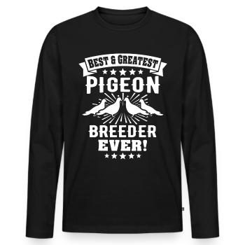 Taubenzüchter Tauben - Männer Premium Bio Langarmshirt - Schwarz - Vorne - Nico (187cm)
