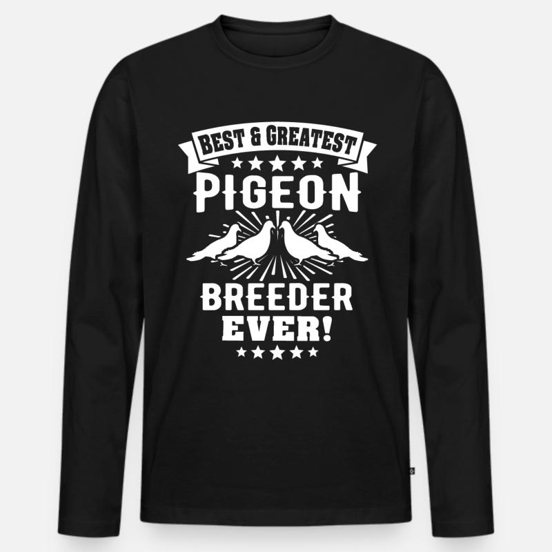 Taubenzüchter Tauben - Männer Premium Bio Langarmshirt - Schwarz