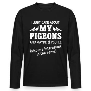 Taubenzüchter Tauben - Männer Premium Bio Langarmshirt - Schwarz - Vorne - Nico (187cm)