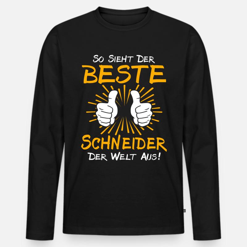 Schneider Geschenkidee - Männer Premium Bio Langarmshirt - Schwarz
