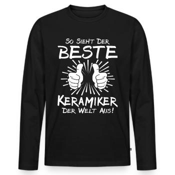 Bester Keramiker - Männer Premium Bio Langarmshirt - Schwarz - Vorne - Nico (187cm)