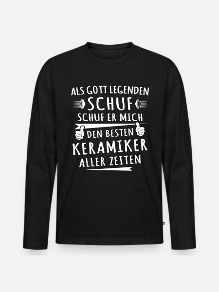 Keramiker - Männer Premium Bio Langarmshirt - Schwarz