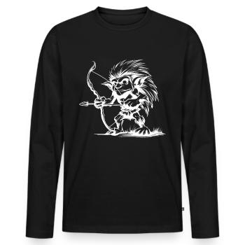 Mythical Monster - Cryptid Monster - Funny - Men's Premium Organic Long Sleeve Shirt - black - Front - Nico (187cm)