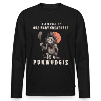 Dans un monde de créatures ordinaires, un - T-shirt manches longues Premium bio Homme - noir - Devant - Nico (187cm)