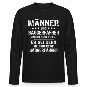 Baggerfuehrer Baggerfahrer - Männer Premium Bio Langarmshirt - Schwarz - Vorne - Nico (187cm)