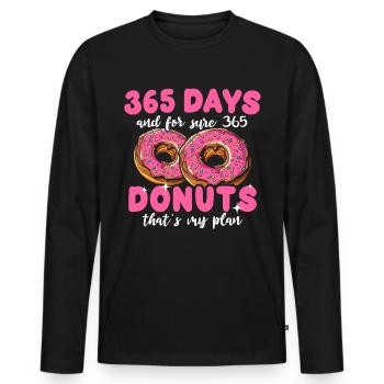 Manger des beignets alimentaires beignets - T-shirt manches longues Premium bio Homme - noir - Devant - Nico (187cm)