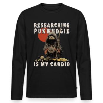 Researching is my cardio - Pukwudgie - Men's Premium Organic Long Sleeve Shirt - black - Front - Nico (187cm)
