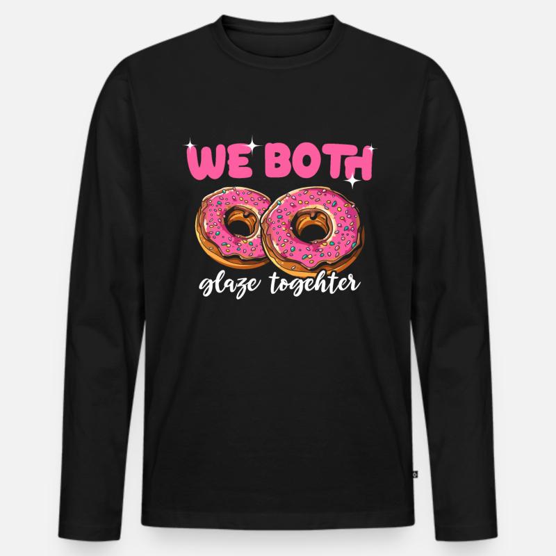 Donuts Sprüche Doughnuts - Männer Premium Bio Langarmshirt - Schwarz