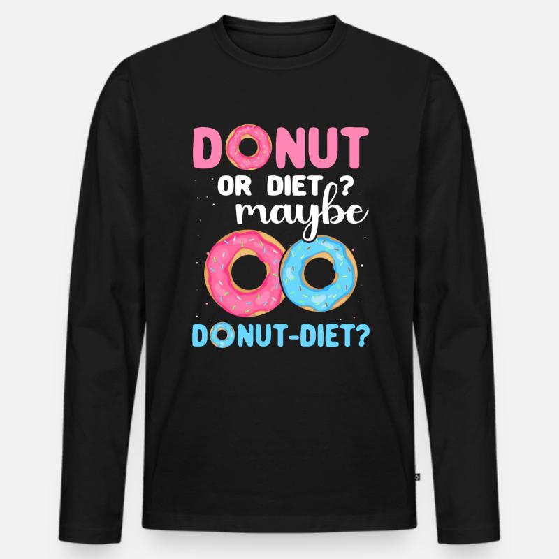 Donut Diät Doughnuts - Männer Premium Bio Langarmshirt - Schwarz