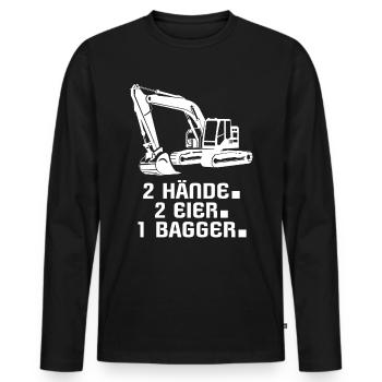 Baggerfahrer Bagger - Männer Premium Bio Langarmshirt - Schwarz - Vorne - Nico (187cm)