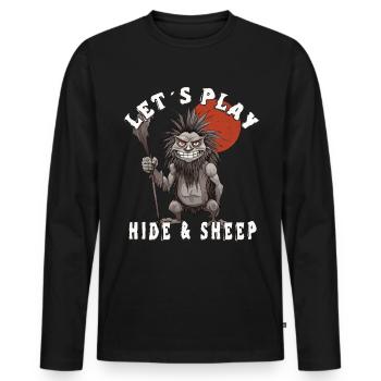 Let's hide - Men's Premium Organic Long Sleeve Shirt - black - Front - Nico (187cm)