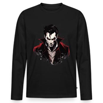 Cool Halloween Costume - Creepy Vampire - Men's Premium Organic Long Sleeve Shirt - black - Front - Nico (187cm)