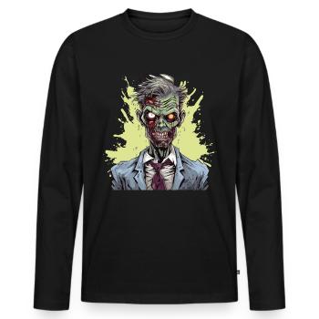 Cool costume d’Halloween - Zombie effrayant - T-shirt manches longues Premium bio Homme - noir - Devant - Nico (187cm)