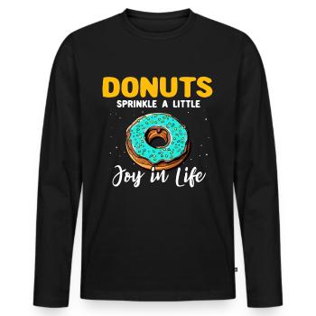 Donut Doughnut Donut Lover - T-shirt manches longues Premium bio Homme - noir - Devant - Nico (187cm)