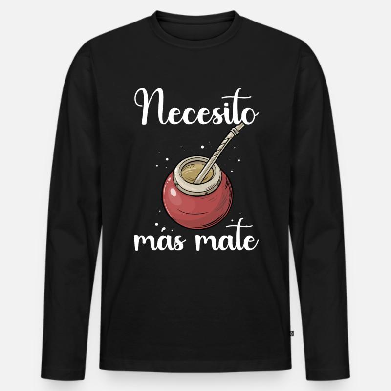 Mate Tee Yerba - Männer Premium Bio Langarmshirt - Schwarz