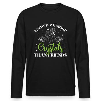 Lustige Edelstein -Chakra -Heilerin Spirituelle - Männer Premium Bio Langarmshirt - Schwarz - Vorne - Nico (187cm)