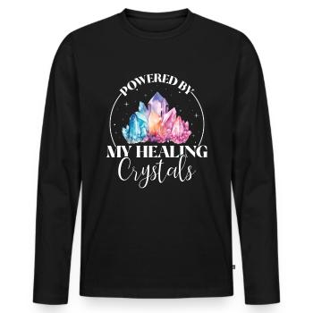Lustige Edelstein -Chakra -Heilerin Spirituelle - Männer Premium Bio Langarmshirt - Schwarz - Vorne - Nico (187cm)