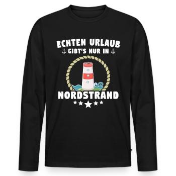 Nordstrand Urlaub - Männer Premium Bio Langarmshirt - Schwarz - Vorne - Nico (187cm)