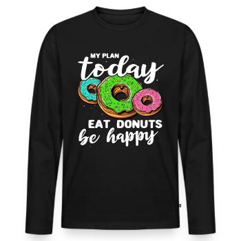 Doughnut Love Donuts - Männer Premium Bio Langarmshirt - Schwarz - Vorne - Nico (187cm)