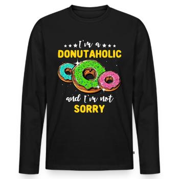 Doughnut Love Donuts - Männer Premium Bio Langarmshirt - Schwarz - Vorne - Nico (187cm)